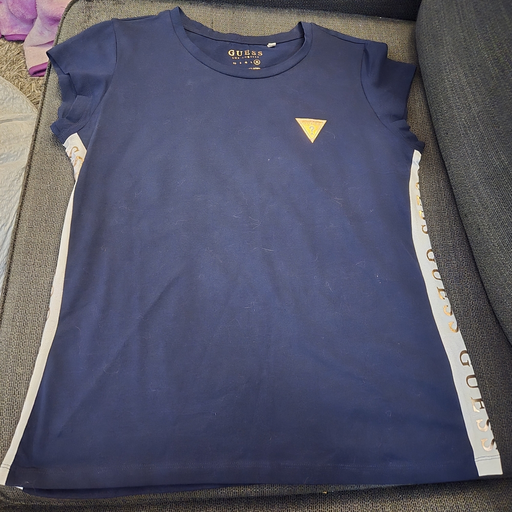 Guess Navy Tee with Yellow Triangle Logo
